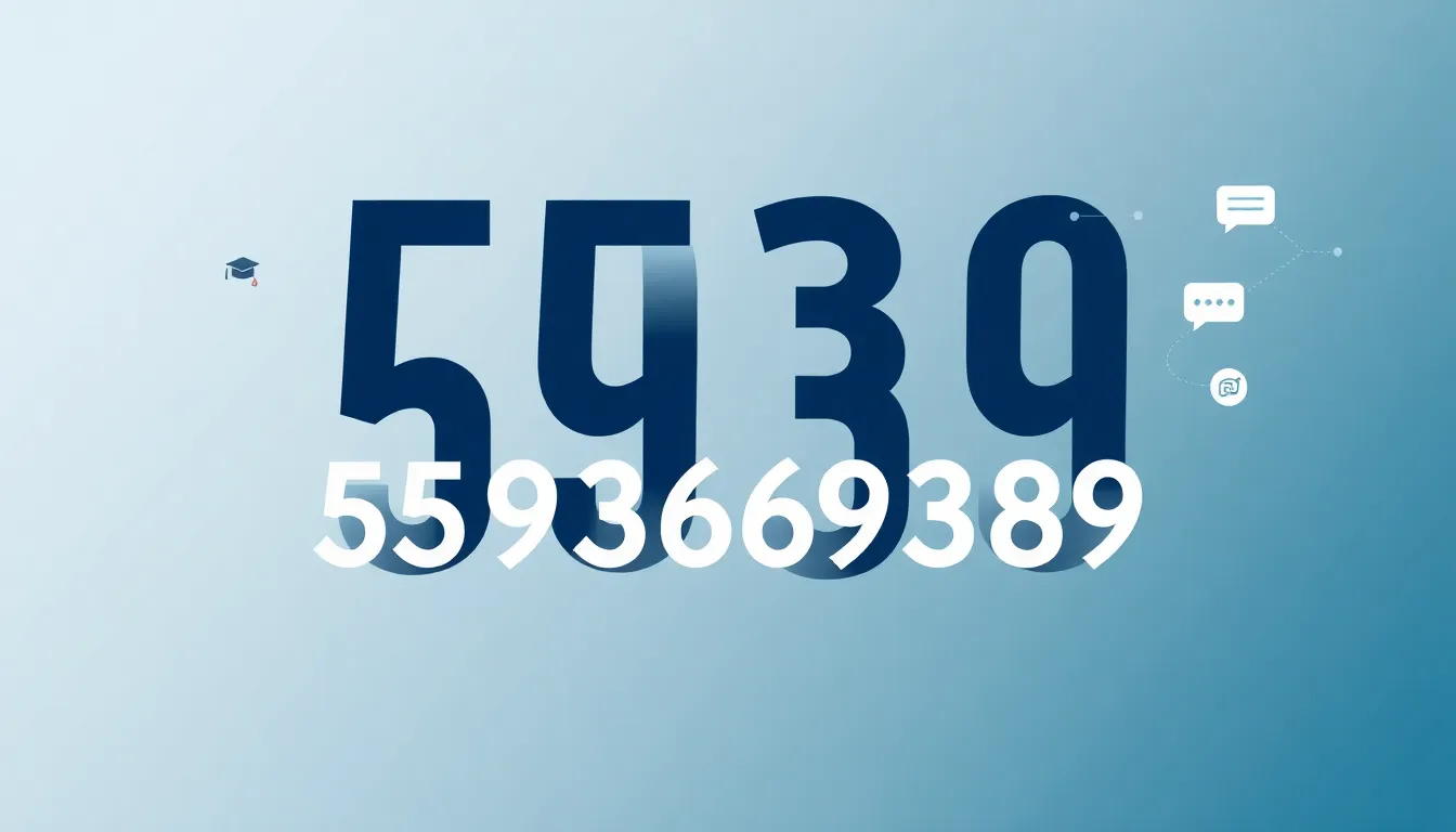 Infographic showcasing the number 5593669389 with digital elements.